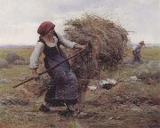 Julien  Dupre The Hay Gatherer oil on canvas